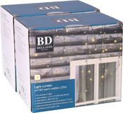 Bellatio Decorations ijspegelverlichting - 2x - 180 leds - warm wit - 6 mtr