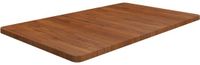 vidaXL Wastafelblad - 100x60x2,5cm - behandeld - massief - hout - donkerbruin