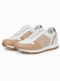 Ombre Schoenen - Veters - Effen Wit / Zand 42