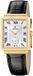 Festina F20776/1 Horloge On The Square Unisex Analoog Zwart Leer Goudkleurig Staal Wit