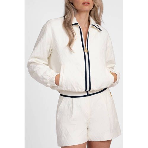 Fifth House Ecru Logo Bomber Jacket