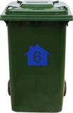 MC Living KadoExpress Kliko Sticker / Vuilnisbak Sticker - Nummer 6 - 22 x 17,5 - Blauw