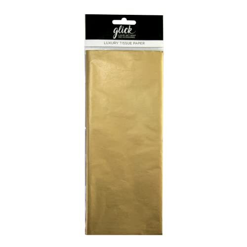 Glick Luxe tissuepapier, vier grote vellen, perfect voor cadeauverpakking, kunst en ambachten, 750 x 500 mm, goud