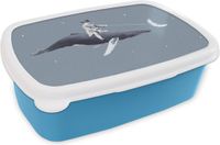 MuchoWow Broodtrommel - Blauw - Ruimte - Jongen - 18x12x6 cm