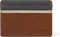 FOSSIL Leer kaarthoes Elgin Card Case Brown bruine