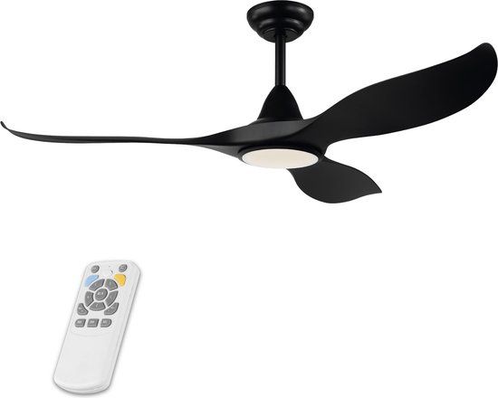 EGLO Cirali Plafondlamp met Ventilator - 132cm - Zwart - Dimbaar