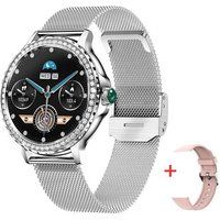 SZSMART Slimme sporthorloges NX19 1,3 stalen band Bluetooth magnetisch opladen - Zilver Milanese