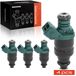 VW 4 x Injecteur - Injecteur de carburant - Convient pour VW, OEM 037906031 - Essence - Injection dans le collecteur d'admission - 2 broches - Avec joint torique, longueur 63,4 mm