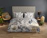 Housse de couette fleurs et plantes dans des couleurs terreuses grises - 1 personne 140x200/220 cm - Gris - 100% Coton renforcé
