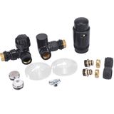 Riko Luxe Thermostatische Radiator Aansluitset Haaks Verkeerd Links Mat Zwart