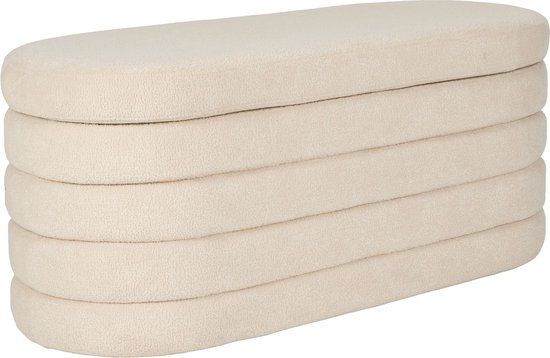 Housecraft Living Zuma bankje Bouclé Wit/ Beige