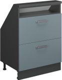 Vicco R-Line Keukenkast voor schuine wand – 60 cm met 2 laden Blauw-grijs/antraciet