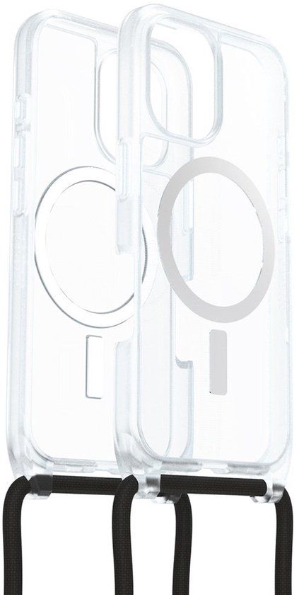 OtterBox React Necklace Hoesje Geschikt voor Apple iPhone 16 | Compatibel met MagSafe | Back Cover met Koord | Transparant