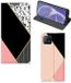 B2Ctelecom OPPO A73 5G Book Case Zwart Roze Vormen