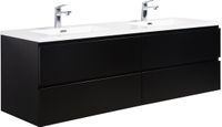 Badplaats Angela 160 cm – Noir mat – Meuble de salle de bain avec lavabo