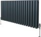 MonsterShop Ovale radiator + trv-chroomkranen - antraciet - 600x1200 mm - staal