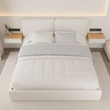 Planetmöbel AMYRA Set van 2 Zwevende Nachtkastjes 50 cm – Goud Eiken/Wit – Wandhangend – Met Lade