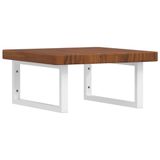 VidaXL Badkamer wandschap staal en massief eikenhout