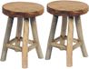 Home & Styling Rehausseur de plantes / table à plantes - 2 pièces - bois de teck - brun clair - D30 x H42 cm