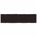 vidaXL Tafelblad natuurlijke rand 160x40x(2-4)cm eikenhout donkerbruin