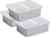Sunware Set of 3 Storage Boxes 17 Liters Light Grey Plastic 45 x 36 x 14 cm