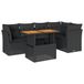 vidaXL 6-delige Loungeset met Kussens, Poly Rattan, Zwart