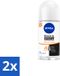 NIVEA Black & White Ultimate Impact Deodorant Roller - 72 Uur Anti-Transpirant - 50 ml - 2 Stuks