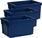 EDA Boîte de rangement/caisse de rangement 20 L - 6x - Noir - Plastique - 39 x 29 x 23 cm