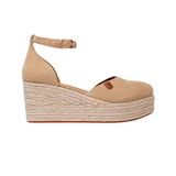 Popa Cantalar Split lederen espadrilles, sleehak voor dames, splitleer