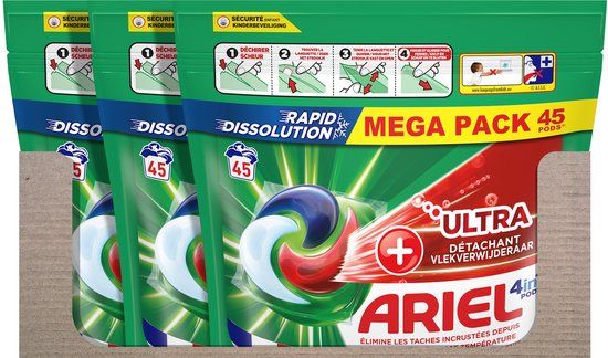 Ariel 4in1 PODS Wasgoed Capsules +Ultra Vlekverwijderaar - 135 wasbeurten