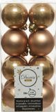 Decoris Kerstballen - 16x st - camel bruin - D4 cm - kunststof - mat/glans