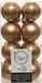 Decoris Kerstballen - 16x st - camel bruin - D4 cm - kunststof - mat/glans