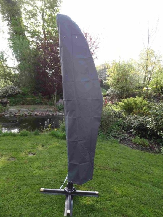 DistriCover Parasolhoes voor zweefparasol - zweefarmparasol - 266x40/70/50 cm -Premium Oxford poyester 420d - Antraciet - Ã˜ parasol 250/400 cm