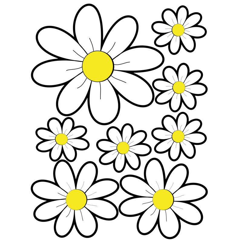 AutoStyle Stickervel Flowers - Wit - 24,5x32,5cm