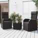 The Living Store Loungeset - PE-rattan en staal - tuinstoel set met verstelbare functie - zwart
