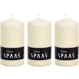 Spaas Bougie cylindrique/bougie pilier - blanc ivoire - 3x - 6 x 10 cm - 25 heures de combustion - bougies horeca
