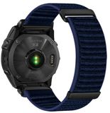 By Qubix - Nylon Sport Loop bandje - 22mm Quickfit - Donkerblauw - Geschikt voor Garmin Instinct 3 / Instinct E - 45mm