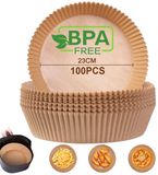AiQInu Rond bakpapier voor Airfryer, 23 cm, 100 stuks