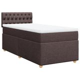 vidaXL Boxspringbed met matras, donkerbruin, 90x190 cm, gestoffeerd
