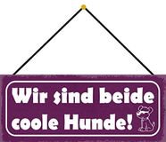 Schatzmix Metalen bord voor honden, motief Sign met koord, meerkleurig, 27 x 10 cm