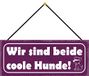 Schatzmix Metalen bord voor honden, motief Sign met koord, meerkleurig, 27 x 10 cm