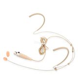 Pyle Pro Dubbel Over-Ear Headset – Handsfree Omnidirectioneel Boom Condensator Microfoon met 4-Pin Mini XLR, 1,2m Kabel & Windscherm – Professioneel & Beige voor Studio of Spreekwerk