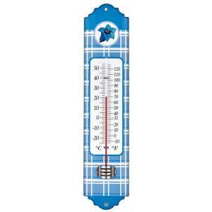 TFA metalen thermometer alpen 29 cm blauw voor gebruik binnen en buiten