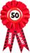 Paper dreams 50 jaar rozet - leeftijd badge - 50e verjaardag - rood