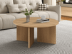 LIBA table basse ronde 90 cm décor chêne naturel