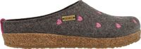Haflinger Grizzly Cuoricini Clogs Antraciet Wol Kurk Rubber Unisex Volwassenen