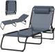 Outsunny Chaise longue - Acier - 189x58x30cm - Gris