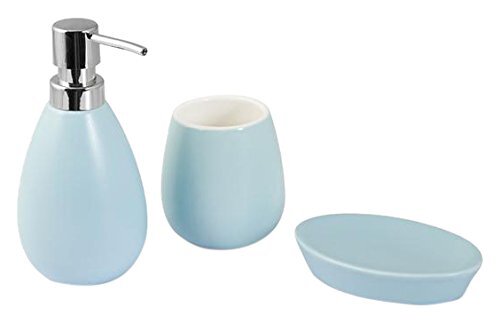 H Set 3 pezzi in ceramica azzurro