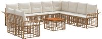 vidaXL - Buiten - bank - set - 11 - st - Natuurlijk - en - Crème - Wit - Polyester