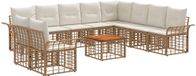 vidaXL - Buiten - bank - set - 11 - st - Natuurlijk - en - Crème - Wit - Polyester